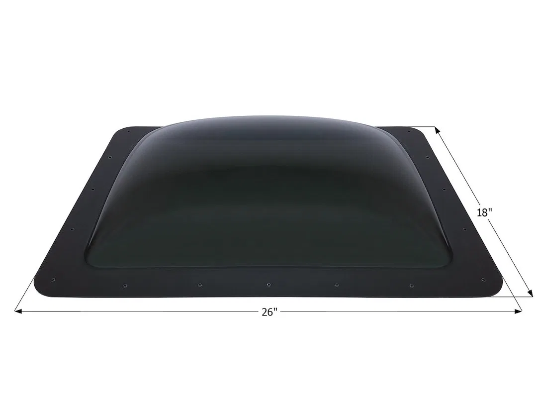 14292 – ICON Skylight, 5 Inch High Bubble Type Dome Rectangular For 22 Inch Length x 14 Inch Width Opening 26 Inch Le...